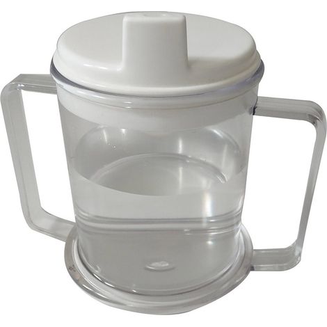 Tasse À Deux Poignées - 10 Oz - Base Large Et Stable - Couvercle Amovible Avec Bec - Pour Personnes À Mobilité Réduite - 1 Pièce (1/5)