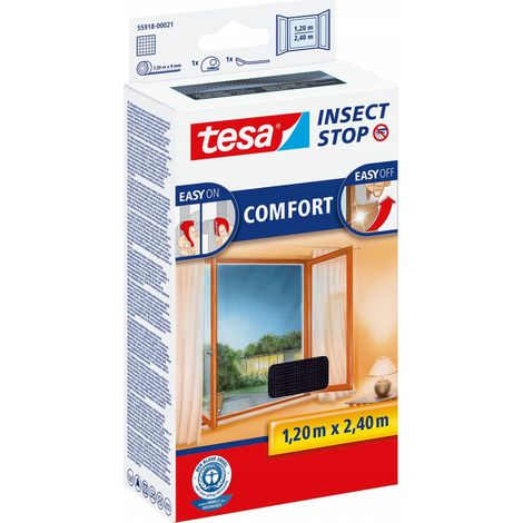 Mosquitera TESA para ventanas altas de 1,2 x 2,4 m con cierre de velcro.