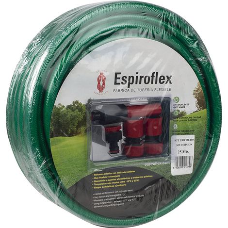 Kit Manguera Tricotada sin Torsión 15mm x 25 m ESPIROFLEX