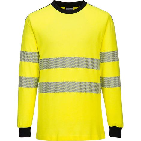T-Shirt Hi-Vis Flamme Résistant WX3 couleur : Jaune/Noir taille XL - PORTWEST