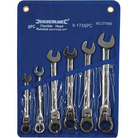 Silverline Set di Chiave Combinata a Cricchetto a 6pz 8-17mm (1/2)