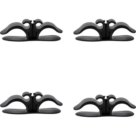 Organizador de cables de cocina, 9,6 x 3 cm, pequeño enrollador de cables multifuncional para electrodomésticos de cocina, negro, 4 unidades. (1/5)
