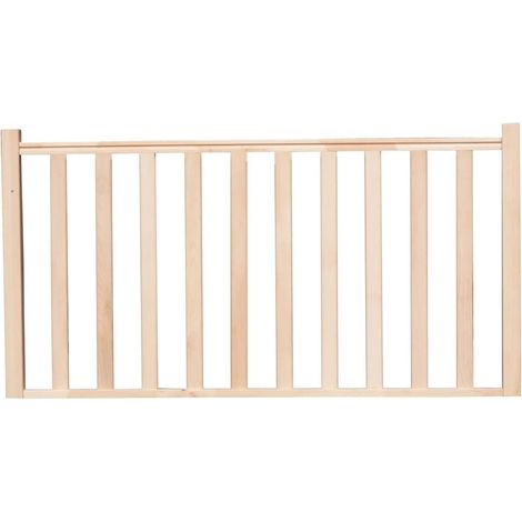 Kit garde-corps autonome hêtre lamellé-collé 1m – 2 poteaux 70x70mm – Hauteur 1m – Espacement fuseaux ≤ 11cm
