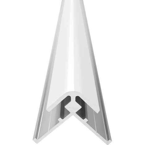 Profilés d'angle pour finition de panneaux muraux - Profilé angle alu Extérieur 90° Hauteur 2.55m Ep.3mm - Blanc