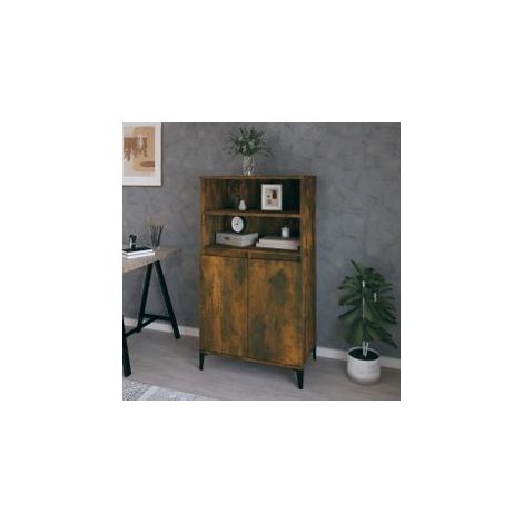Buffet haut Chêne fumé 60x36x110 Bois d'ingénierie (1/5)
