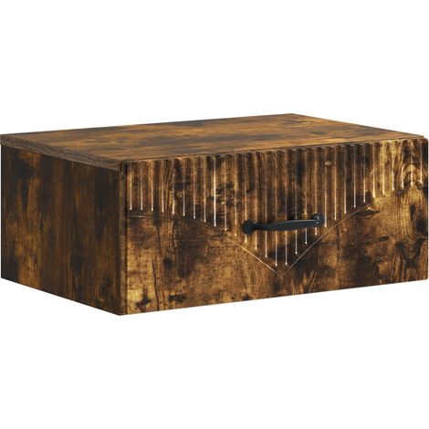 Wandmontierter Nachttisch Geräucherte Eiche 49 x 34,5 x 20 cm vidaXL