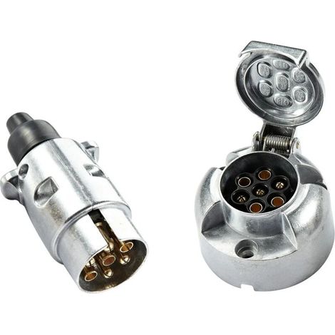 Keyoung – Prise remorque 7 broches étanche 12V – Alliage aluminium – Connecteur pour camion, caravane, bateau – Installation facile (1/5)