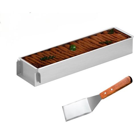 Boîte à gâteau - 1 plaque de cuisson rectangulaire, moule à gâteau mousse ajustable avec panneaux latéraux amovibles pour la préparation de gâteaux, pains, tiramisu (30 cm) (1/5)