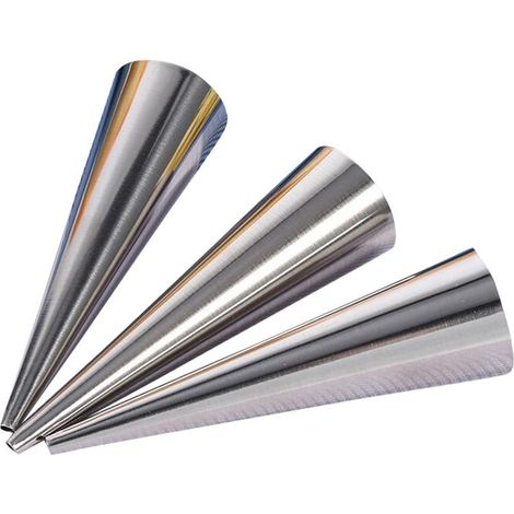 Lot de 6 tubes à cannoli et croissants antiadhésifs en acier inoxydable (taille S) (1/5)