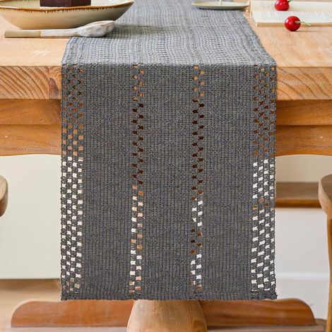 Chemin de Table Bohème Gris 30×140 cm