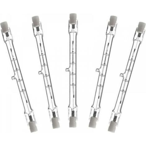 Lot de 5 Dimmable 118mm 400W Ampoule Halogène Crayon AC220-240V J118 Projecteur Halogène Linéaire pour l’éclairage de paysage, sécurité, lampadaire (1/5)