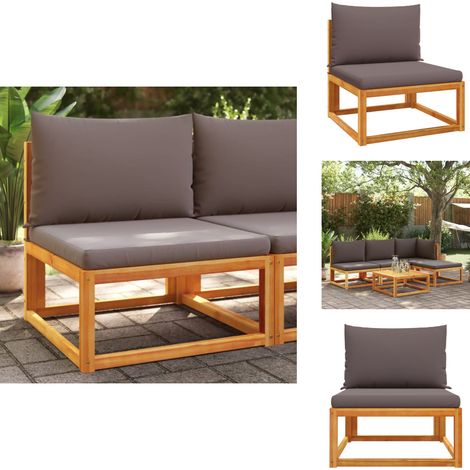 Canapé de jardin sans accoudoirs coussins bois massif d'acacia - Canapé De Jardin - Salon De Jardin - Mobilier De Jardin - Meubles De Jardin - Acacia (1/5)