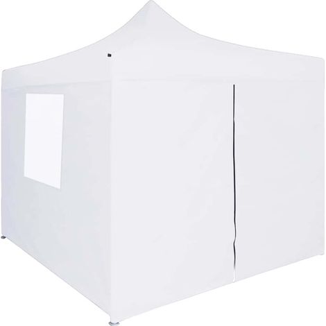 vidaXL Carpa plegable profesional con 4 paredes acero blanco 3x3 m (1/2)