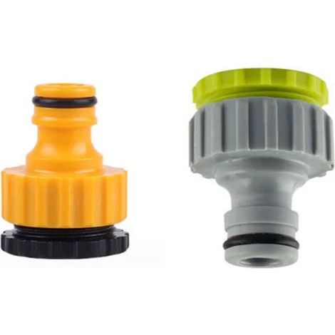 2-en-1 Raccord de robinet-2 Pack, 1/2” et 3/4”Connecteur de robinet de jardin Raccord de robinet, Set de raccord de tuyau pour l'irrigation de jardin (1/5)