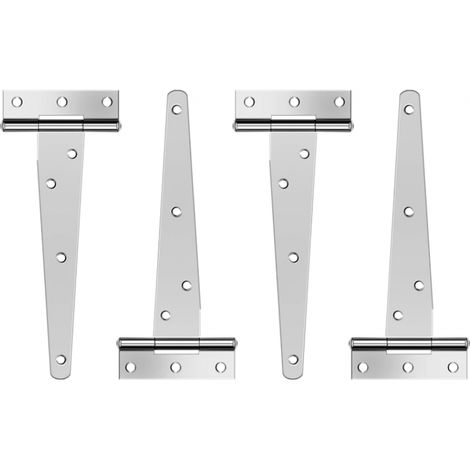 Lot de 4 charnières de porte de grange amovibles, charnières robustes en T, charnières de porte en bois, charnières en T en fer et métal antirouille pour porte de grange (1/5)