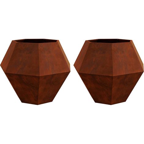Planter 2 pcs Rusty 100 x 100 x 80 cm Weathering Steel vidaXL