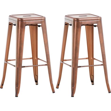 Lot de 2 tabourets de bar Joshua V2 en métal Cuivre (1/5)