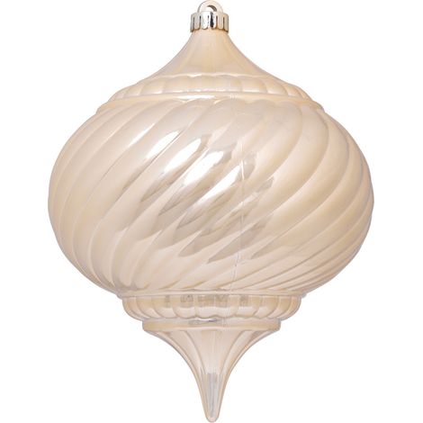 ARPIMEX Sfera Goccia Rigata di Natale D 150 Mm Plastica Beige
