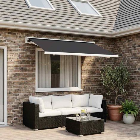 vidaXL Awning Replacement Fabric Anthracite 300 x 250 cm Polyester (1/4)