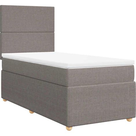 Boxspringbett mit Matratze Taupe 100x200 cm Stoff vidaXL (1/5)