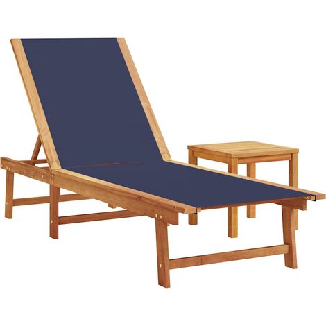 Maison Exclusive - Chaise longue et table bleu bois d'acacia solide et textilène