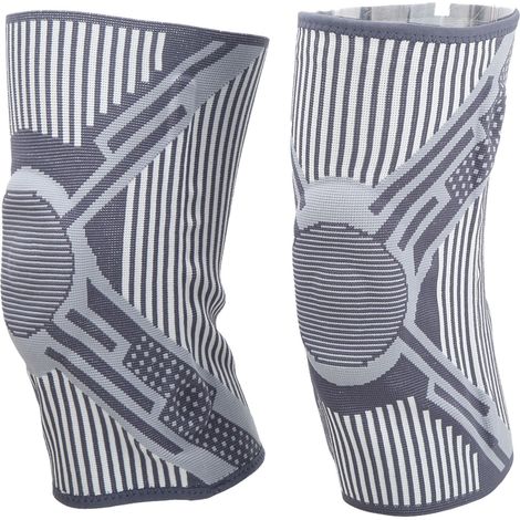 2 Genouillères en Silicone Sport Knit Protège-genou Ressort Soutien Articulation Course Escalade Basket Gris Foncé Taille XL (1/5)