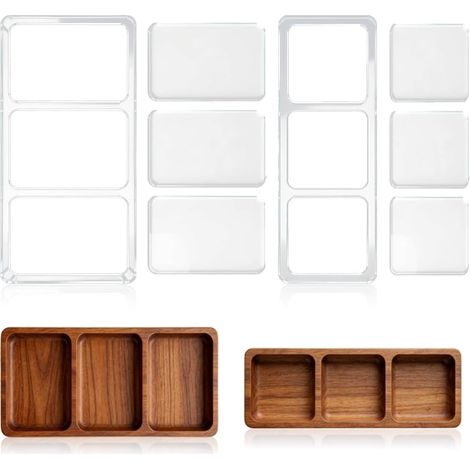 Lot de 2 modèles de défonceuse à condiments en acrylique transparent à 3 sections de 5 mm d'épaisseur 17 x 34 cm pour le travail du bois et les loisirs créatifs (1/5)