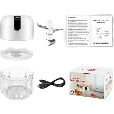Mini hachoir à ail électrique portable étanche, rechargeable par USB. (1/2)