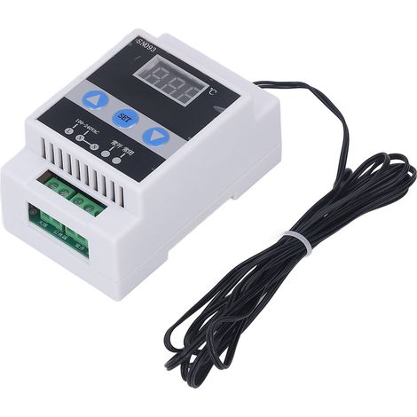 Thermostat numérique avec écran LED, alimentation isolée 110-240V, sonde à goutte d'eau, contrôleur de température facile à installer pour aquarium et chauffage. (1/5)