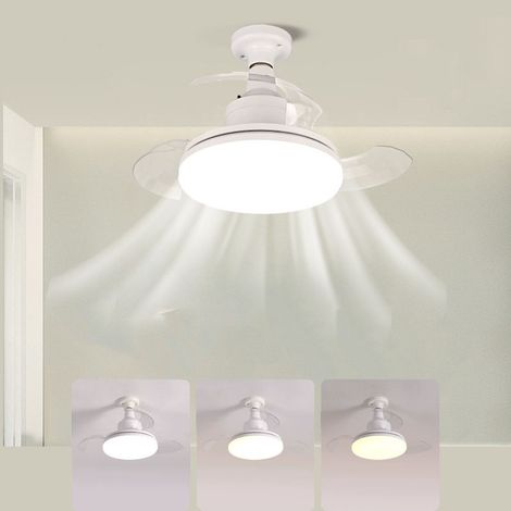 Ventilatore da soffitto con luce LED da 30W  3 velocità  Telecomando  Timer  Silenzioso