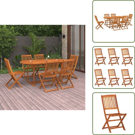 7-tlg. Garten-Essgruppe 180x90x75 cm Massivholz Akazie - Gartenmöbel - Essgruppe - Akazienholz - Outdoor Möbel - Gartentisch (1/5)