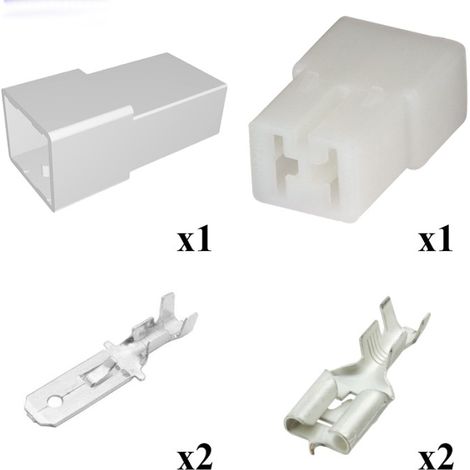 Kit Connettore Series 250 Faston 6,3 Maschio Femmina 2 Vie