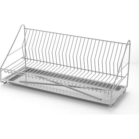 Secador de platos individual 60 con soporte plateado -MET
