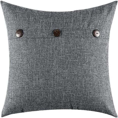 Housse de coussin, garnissage coussin 45x45 cm - gris - polyester (1/4)