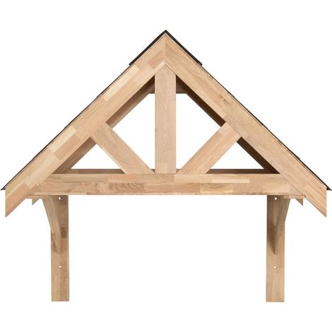 Kit Marquesina de Entrada de Roble Macizo 140 cm para Puerta Exterior con Iluminación Superior e Inferior Tejado Ligero Efecto Piedra FSC Cubierta de Entrada de Madera