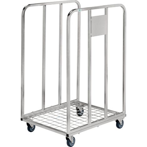 Kongamek Wellpappenwagen verzinkt 1000mm hoch mit Lenkrollen und Bremse (1/3)