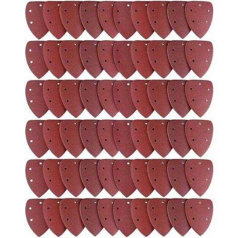 Lot de 60 Feuilles Abrasives, Papier de Ponçage 40/60/80/100/120/180/240/320/400/800 Idéal pour Ponceuse Multifonction (1/4)