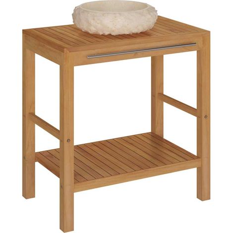 Maison Exclusive - Waschtisch Massivholz Teak mit Waschbecken Mar
