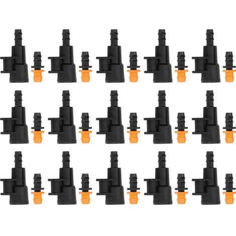 G1/2 inch hose connector, female thread, rotating irrigation adapter bracket for 8/12 distribution tubing, 15 sets (1/5)