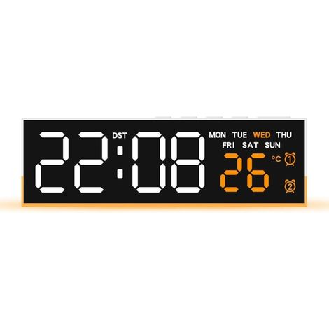 Lámpara de noche LED naranja, luz ambiental con Instelbare Sterkte, Temperatuurweergave, Externe Voeding voor Betrouwbaarheid