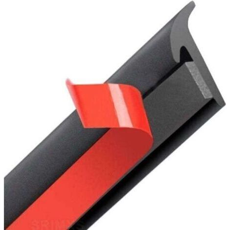 Joint universel autocollant en caoutchouc pour fenêtres et portes, type T, 5 m, insonorisant pour coffre, portes et compartiment moteur (10 x 8 mm)
