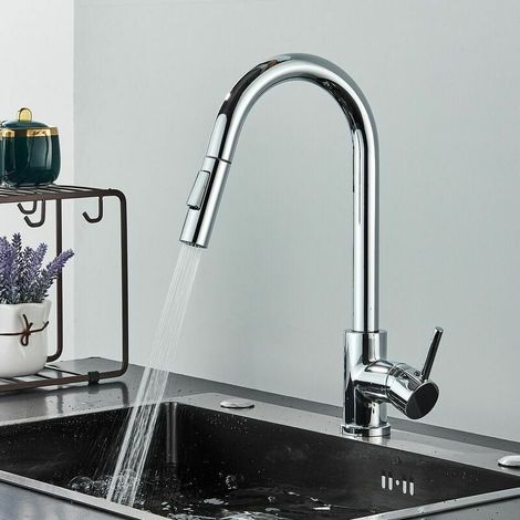 Kitchen Taps with Pull Out Spray, Kitchen Sink Mixer Tap 360° Swivel, Kitchen Mixer Tap with 2 Spary Modes, Mixer Tap for Kitchen, Kitchen Tap Stainless Steel (1/5)