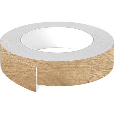 1x Bande de chant ABS sans colle 43 mm x 5 m épaisseur 0,8 mm facile à appliquer bricolage étagère meuble panneau plan de travail bois stratifié, Chêne Halifax naturel (1/2)