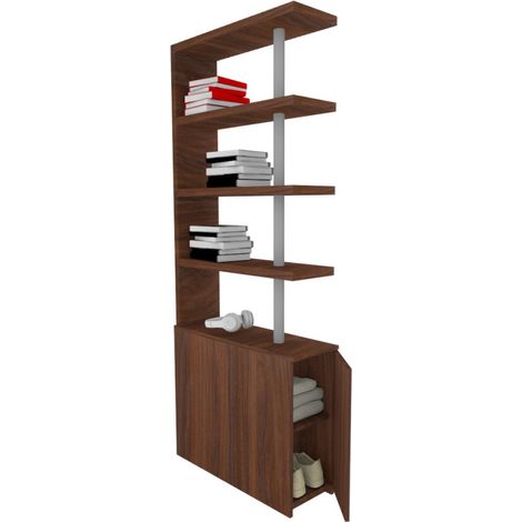 Comodino libreria salvaspazio con design moderno - Narciso - Noce Caracalla