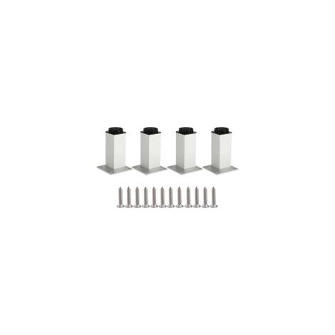 4 x 4"/10cm Gambe per mobili in alluminio, regolabili in altezza da 0 a 5 mm, gambe in metallo per tavolo e divano, supporto di ricambio per gambe di tavoli, sedie e mobili da cucina - Argento - Crezu