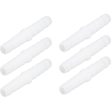 Connecteur de Tuyau en Plastique 10 Pièces Raccord Cannelé Blanc Droit Même épisseur Barbelé Réparateur pour Tuyau de Pompe Tuyau en Silicone 12-12mm (1/5)