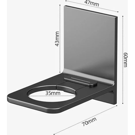 (Gris, 1 pièce) Support mural universel en aluminium pour flacons de gel douche, crochets de suspension réglables pour shampoing, sans perçage. (1/5)