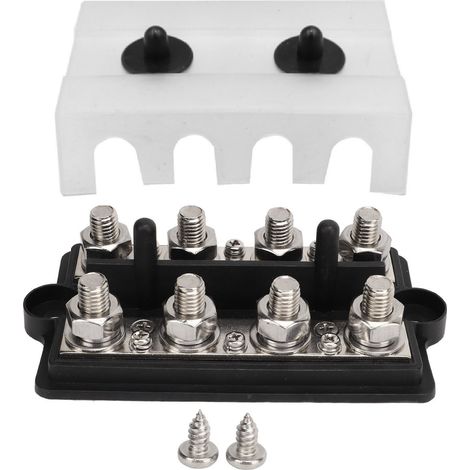 Barre de distribution électrique marine VR camping-car 2 rangées M8 DC12-48V 150A noir pour batterie terminal bloc (1/5)