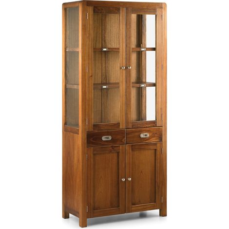 Vitrine en bois massif de Mindy 4 portes 2 tiroirs SOKY (1/5)