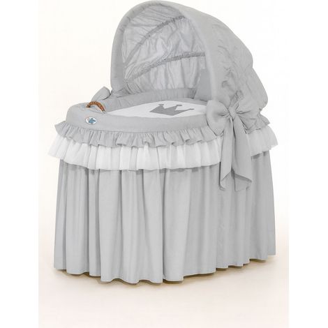 Moisés de mimbre con capota plegable - Little Princess gris (1/4)